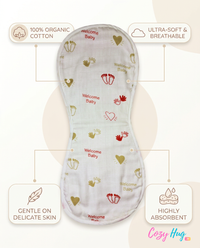 Organic Muslin Burp cloth - Welcome Baby