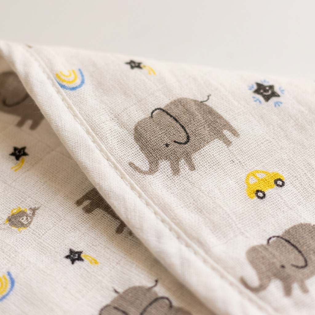 Organic Muslin Burp cloth - Elephant