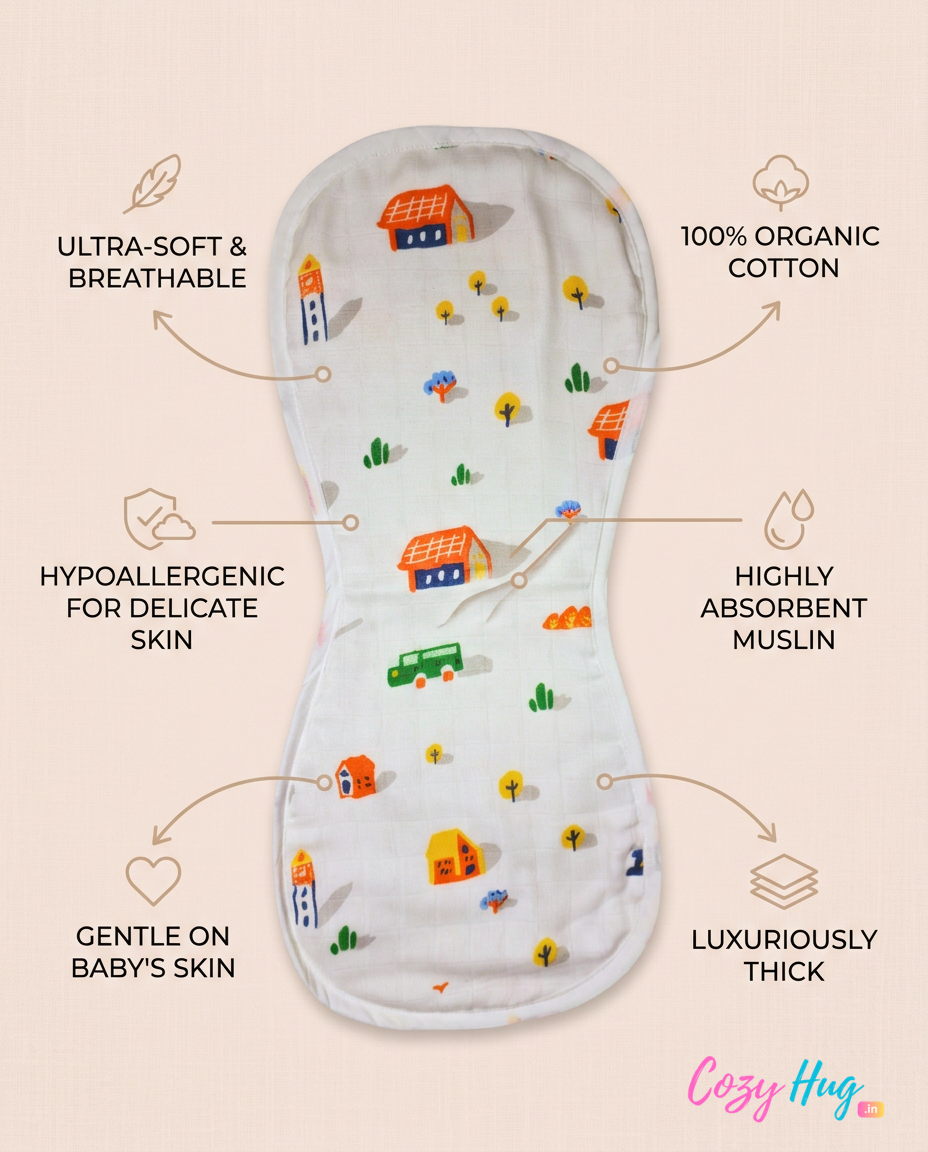 Organic Muslin Burp cloth - Light house and Home