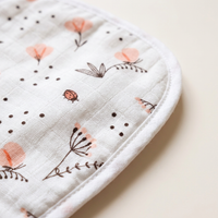 Organic Muslin Burp cloth - Flowers