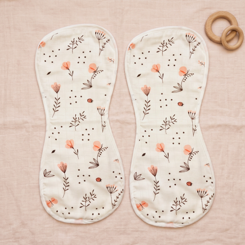 Organic Muslin Burp cloth - Flowers