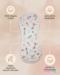 Organic Muslin Burp cloth - Flowers