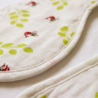 Organic Muslin Burp cloth - Panda Green leaves