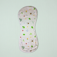 Organic Muslin Burp cloth - Bee Green leaves