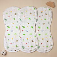 Organic Muslin Burp cloth - Bee Green leaves