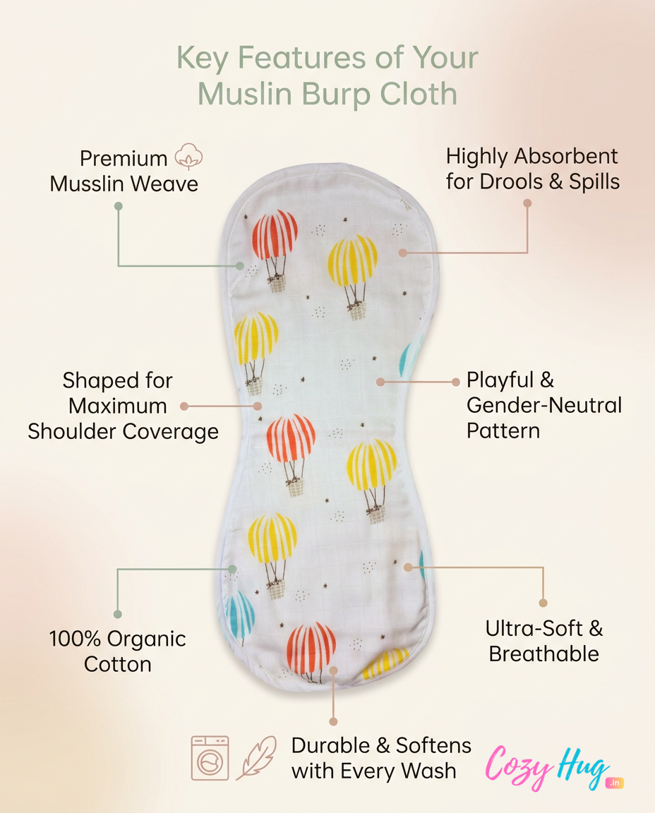 Organic Muslin Burp cloth - Parachute