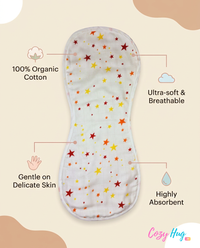 Organic Muslin Burp cloth - Stars
