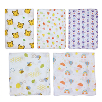 Organic Muslin Cotton Swaddles | Assorted | Pack of 5