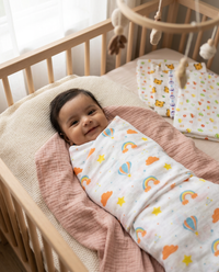 Organic Muslin Cotton Swaddles | Assorted | Pack of 5