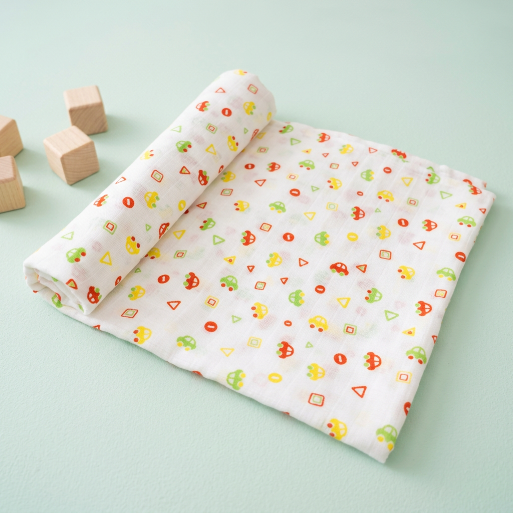 Organic Muslin Cotton Swaddle | Cars