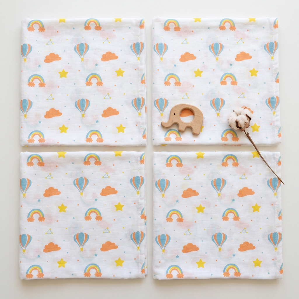 Organic Muslin Cotton Swaddle | Rainbow and Prachute