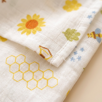 Organic Muslin Cotton Swaddle | Honey Bee