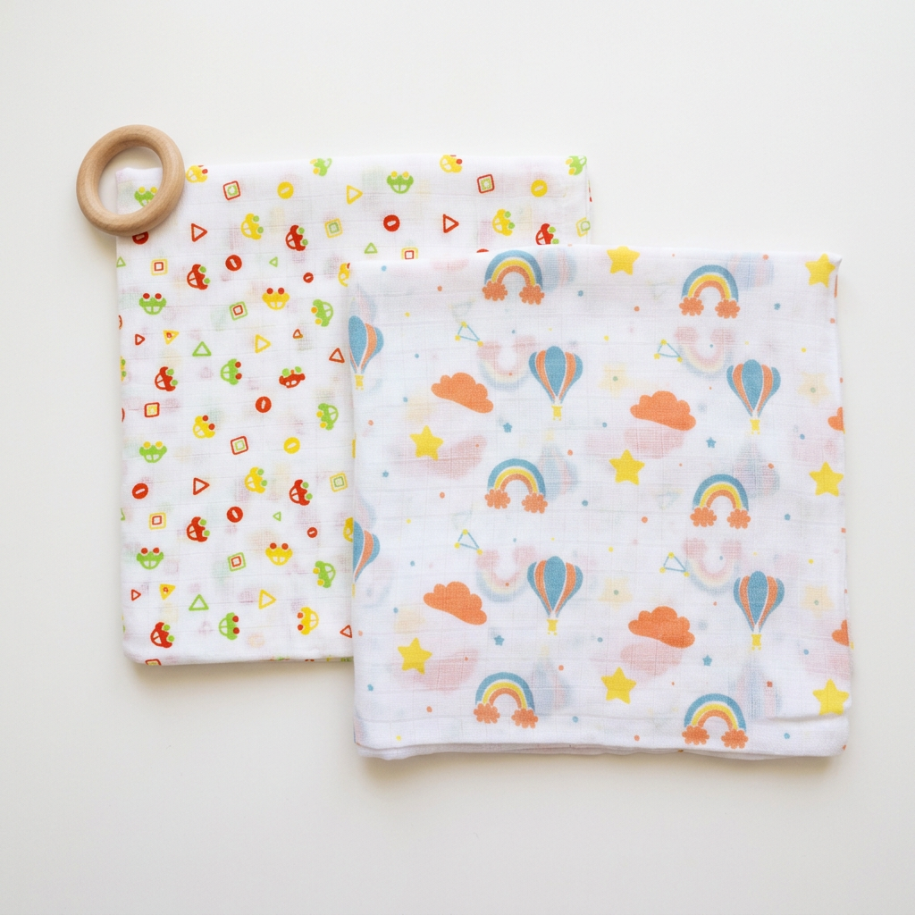 Organic Muslin Cotton Swaddles | Assorted | Pack of 2