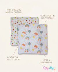 Organic Muslin Cotton Swaddles | Assorted | Pack of 2