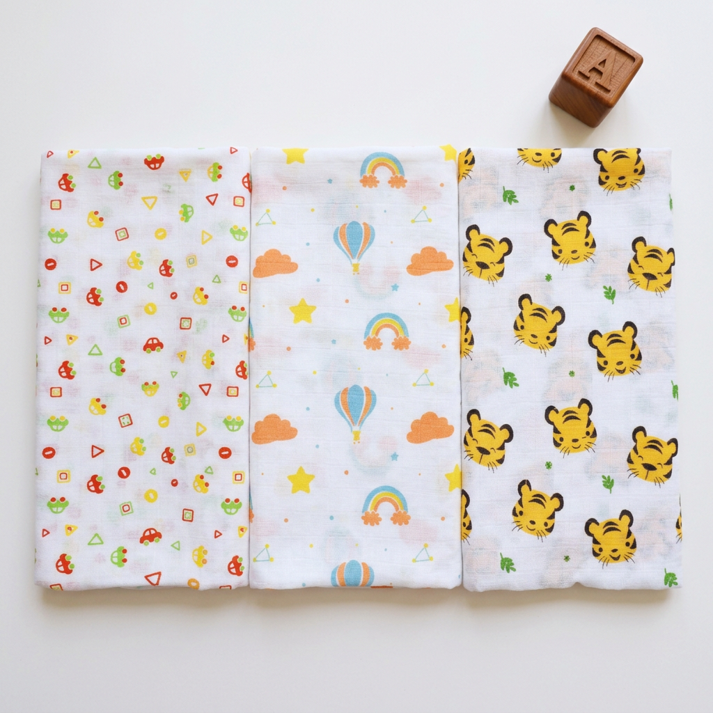 Organic Muslin Cotton Swaddles | Assorted | Pack of 3