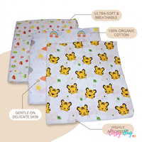 Organic Muslin Cotton Swaddles | Assorted | Pack of 3