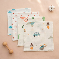 100% Muslin Baby Wipe Clothes - Pack of 4 - Assorted