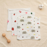 100% Muslin Baby Wipe Clothes - Pack of 3 - Assorted